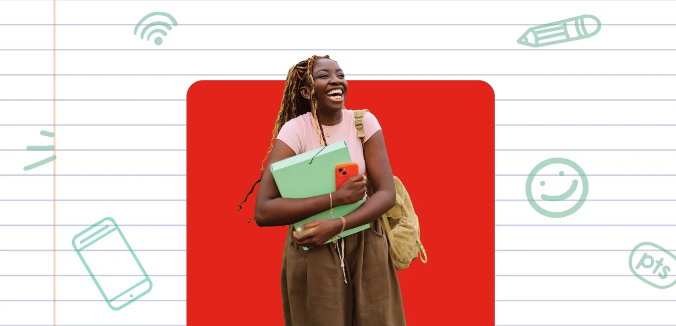 Girl holding books